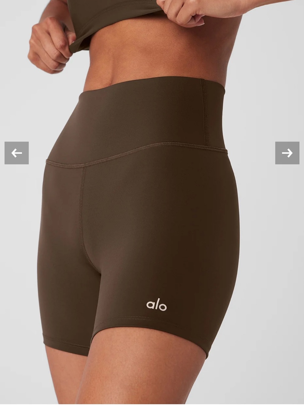 ALO Yoga Airlift Energy High-Rise Espresso Shorts - Picture 7 of 8